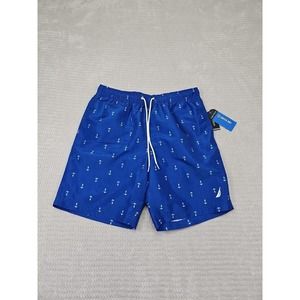 Nautica Swim Trunks Mens Size Medium Blue Anchor Print Board Surf Swim